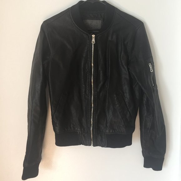 Faux Leather Bomber Jacket - Picture 1 of 1